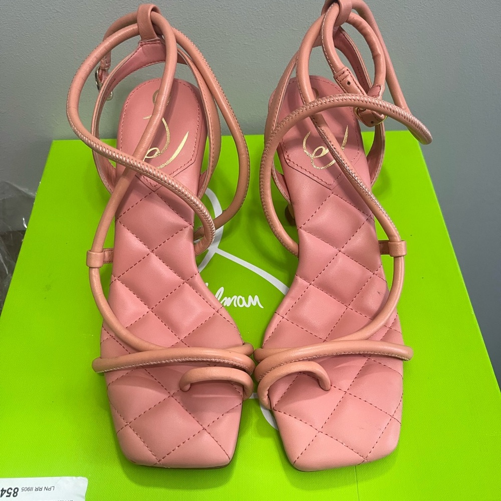 Sam Edelman Maven Leather Padded Pink Strappy Sandals NEW - Picture 4 of 9